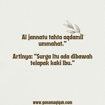 Surga di Telapak Kaki Ibu