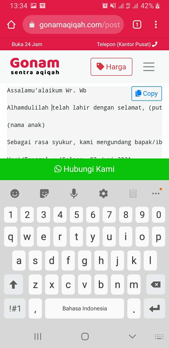 Contoh Undangan Aqiqah Whatsapp