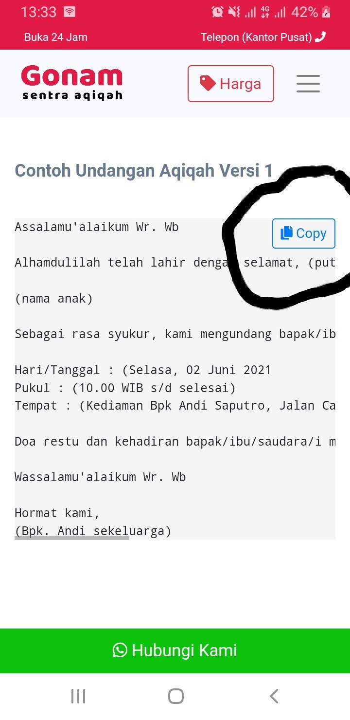 Contoh Undangan Aqiqah Whatsapp